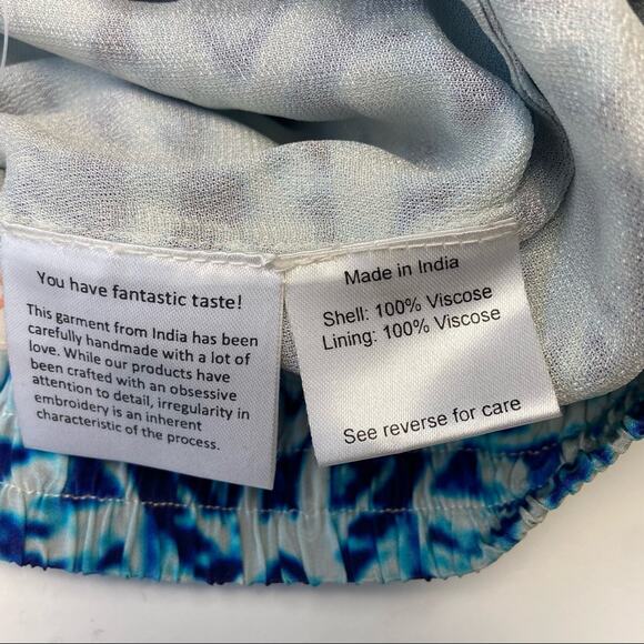 New Rococo Sand Blue Mosaic Print Swim Cover Shorts Size Small - Picture 9 of 10